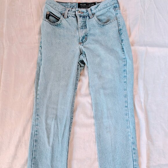 Guess Denim - VTG 80s/90s Guess Jeans Womens Sz 27 Light Wash Straight Leg Low Rise Retro